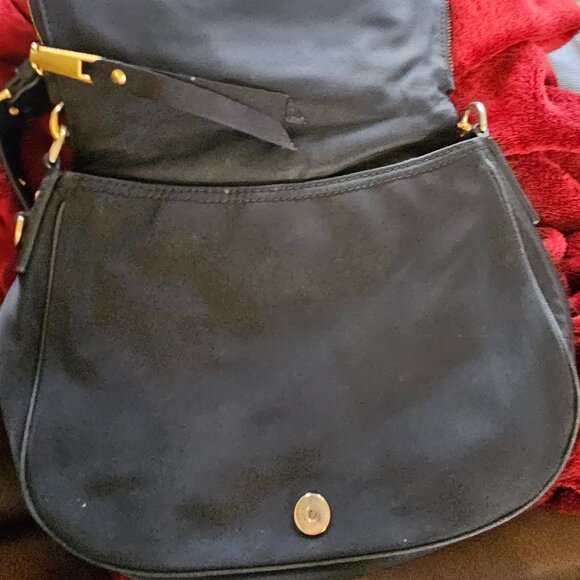 Marc Jacobs Preppy Nylon Flap-Over Crossbody – Black with Leather Strap - Picture 5 of 9